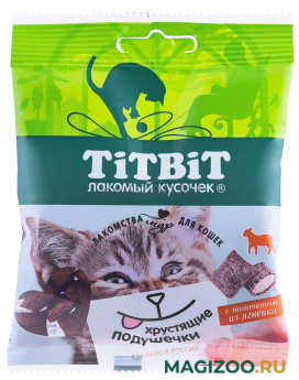 Лакомство TIT BIT для кошек хрустящие подушечки с паштетом из ягненка (30 гр)