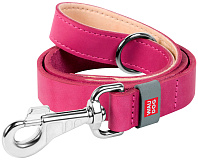 Поводок кожаный для собак розовый 20 мм 122 см Collar Waudog Classic (1 шт)