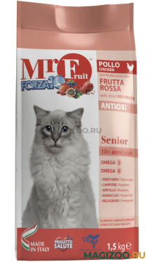 Сухой корм FORZA10 CAT MR.FRUIT ROSSO SENIOR для пожилых кошек с курицей (1,5 кг)
