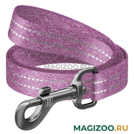 Поводок для собак со светоотражающей вставкой фиолетовый 20 мм 200 см Collar WauDog Re-cotton  (1 шт)