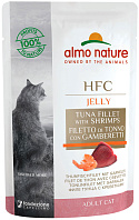 ALMO NATURE CAT HFC JELLY для взрослых кошек с тунцом и креветками в желе пауч (55 гр)