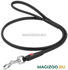 Поводок кожаный круглый для собак черный 4 мм 122 см Collar WauDog Glamour (1 шт)