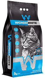 WONDER WHITE UNSCENTED NATURAL наполнитель комкующийся для туалета кошек без запаха (5 кг)