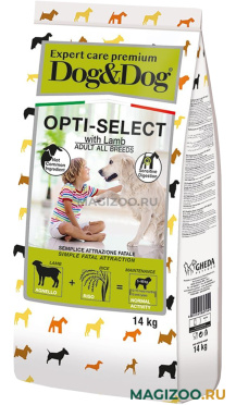 Сухой корм DOG&DOG EXPERT PREMIUM OPTI-SELECT для взрослых собак всех пород с ягненком (14 кг)