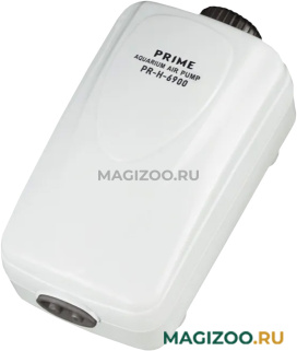 Компрессор Prime PR-H-6900 двухканальный с регулятором для аквариума 120 - 240 л, 2 х 2 л/мин, 2,5 Вт (1 шт)