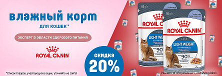 Влажный корм ROYAL CANIN со скидкой 20%!