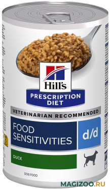 Влажный корм (консервы) HILL'S PRESCRIPTION DIET D/D FOOD SENSITIVITIES DUCK для взрослых собак при пищевой аллергии с уткой (370 гр)