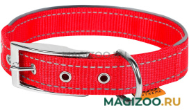 Ошейник нейлоновый для собак двойной со светоотражающей вставкой красный 25 мм 38 – 48 см Collar Dog Extreme (1 шт)
