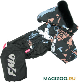 FOR MY DOGS комбинезон для собак черно/коричневый для мальчиков FW1190-2022 M (14) 