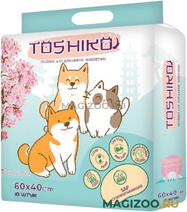 Пеленки впитывающие одноразовые для животных с ароматом сакуры Toshiko 60 х 40 см 10 шт (1 шт)