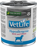FARMINA VET LIFE CANIN HYPOALLERGENIC для взрослых собак при пищевой аллергии, непереносимости с уткой и картофелем 300 гр (300 гр)