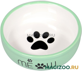 Миска керамическая Mr.Kranch для кошек MEOW зеленая 380 мл (1 шт)