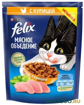 Сухой корм FELIX МЯСНОЕ ОБЪЕДЕНИЕ для взрослых кошек с курицей (0,2 кг)