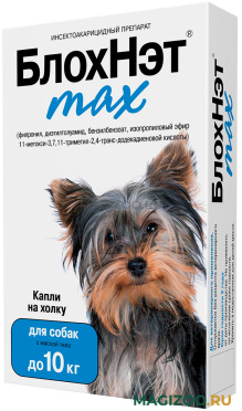 БЛОХНЭТ MAX – капли для собак весом до 10 кг против клещей и блох Астрафарм (1 мл)