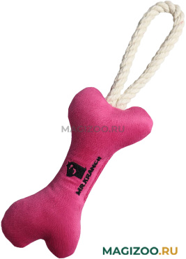 Игрушка для собак Mr.Kranch Косточка с канатом нежно розовая 31 х 9 х 4 см (1 шт)