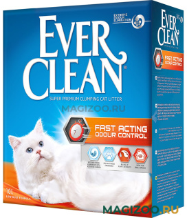 EVER CLEAN FAST ACTING наполнитель комкующийся для туалета кошек быстрого действия (10 л)