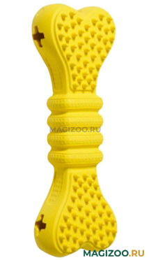 Игрушка для собак Homepet Silver Series косточка для лакомств каучук желтая 15 х 5,4 х 3,3 см (1 шт)