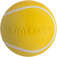 Игрушка для собак Playology Squeaky Chew Ball мяч хрустящий с пищалкой с ароматом курицы желтый 8 см (1 шт)