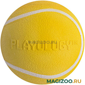 Игрушка для собак Playology Squeaky Chew Ball мяч хрустящий с пищалкой с ароматом курицы желтый 8 см (1 шт)