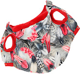 FOR MY DOGS куртка для собак Перышки серо/красная для девочек FW492-2017 F (B1) 