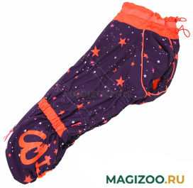 FOR MY DOGS комбинезон для вельш-корги Звезды фиолетово/оранжевый для девочек FW1024-2021 F (K39) 