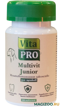 VITA PRO MULTIVIT JUNIOR мультивитаминное лакомство для щенков уп. 100 таблеток (1 шт)