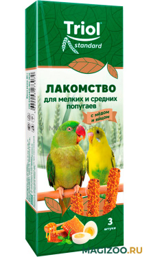 TRIOL STANDARD лакомство для средних и мелких попугаев с мёдом и яйцом (3 шт)