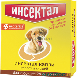ИНСЕКТАЛ капли для взрослых собак весом от 20 до 40 кг против клещей и блох (1 пипетка)