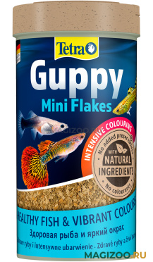 TETRA GUPPY MINI FLAKES корм хлопья для всех видов гуппи и других живородящих рыб (250 мл)