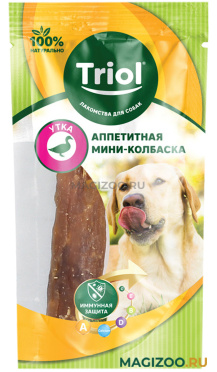 Лакомство TRIOL для собак мини колбаска аппетитная с уткой 14 гр (1 шт)