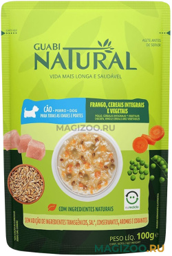 Влажный корм (консервы) GUABI NATURAL DOG для собак с курицей, цельнозерновыми злаками и овощами пауч (100 гр)
