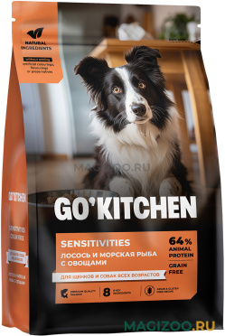 Сухой корм GO! KITCHEN SENSITIVITIES беззерновой для собак и щенков с чувствительным пищеварением с лососем, морской рыбой и овощами (5,44 кг)