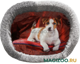 Лежак для собак PerseiLine Rich Breed Дизайн № 3 принт 43 овальный 44 х 33 х 16 см (1 шт)