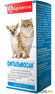ОФТАЛЬМОСАН капли глазные для собак и кошек 15 мл Apicenna (1 шт)