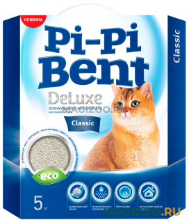 PI-PI BENT DELUXE CLASSIC наполнитель комкующийся для туалета кошек ДеЛюкс Классик (5 кг)