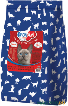 Сухой корм MON AMI для взрослых кошек с говядиной (10 кг)