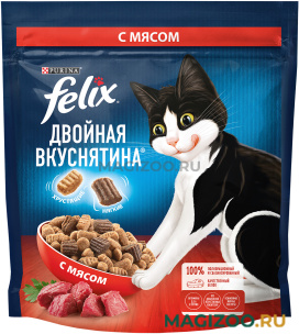 Сухой корм FELIX ДВОЙНАЯ ВКУСНЯТИНА для взрослых кошек с мясом (0,6 кг)