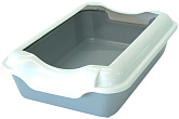 HOMECAT лоток для кошек бортиком серый 37 х 27 х 11,5 см (1 шт)