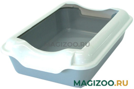 HOMECAT лоток для кошек бортиком серый 37 х 27 х 11,5 см (1 шт)