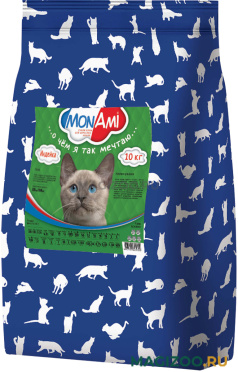 Сухой корм MON AMI для взрослых кошек с индейкой (10 кг)