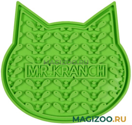 Коврик лизательный Mr.Kranch для медленного поедания корма силиконовый на присосках зеленый 12 х 12 см (1 шт) 