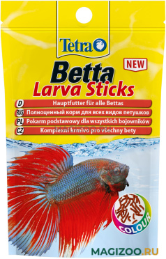 TETRA BETTA LARVASTICKS корм для петушков и других лабиринтовых рыб в форме мотыля (5 гр)