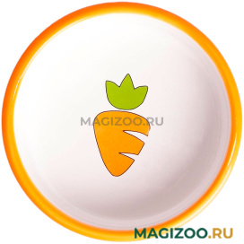 Миска для грызунов керамическая Mr.Kranch оранжевая с морковью (70 мл)