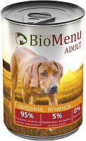 BIOMENU ADULT для взрослых собак с говядиной и ягненком (410 гр)