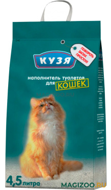 КУЗЯ - наполнитель впитывающий для туалета кошек (4,5 л)