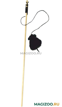 Игрушка для кошек Zooexpress ЭкоLine удочка дразнилка с мышкой 50 см (1 шт)