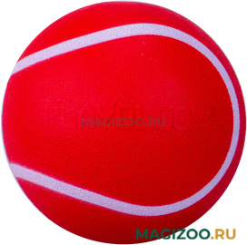Игрушка для собак Playology Squeaky Chew Ball мяч хрустящий с пищалкой с ароматом говядины красный 8 см (1 шт)
