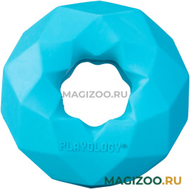 Игрушка для собак Playology Channel Chew Ring кольцо многогранник хрустящее с ароматом арахиса голубое (1 шт)