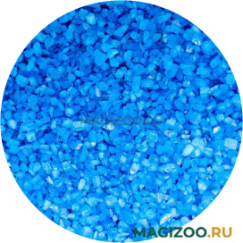 Грунт для аквариума Цветная мраморная крошка голубая блестящая 2 - 5 мм ЭКОгрунт (1 кг)