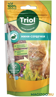 Лакомство TRIOL для кошек мини сердечки с кроликом 40 гр (1 шт)